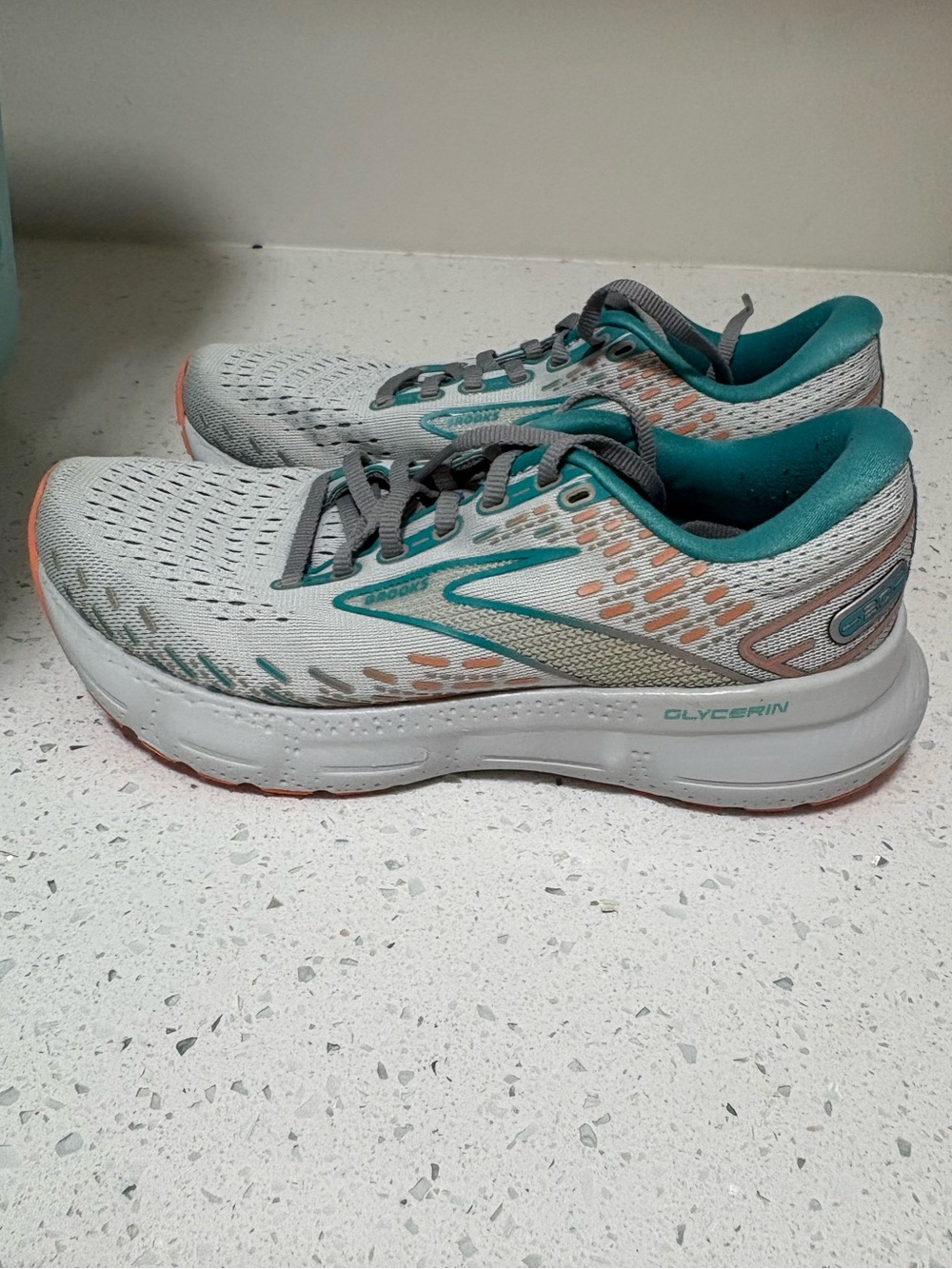 Brooks Women's Running Shoes - White, Teal, Coral